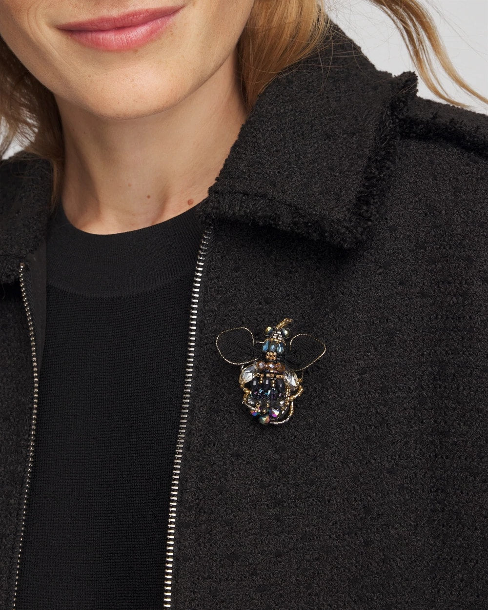 Chico's Women | Beaded Bee Brooch BLACK