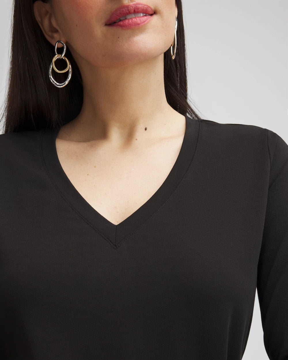Chico's Women | 3/4 Sleeve Perfect Tee BLACK