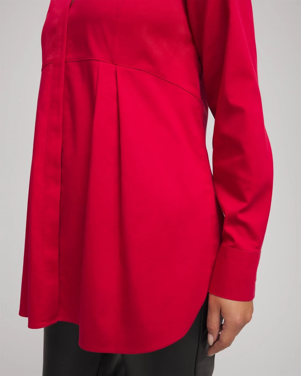 Chico's Women | No Iron™ Peplum Pleated Shirt CARMINE RED