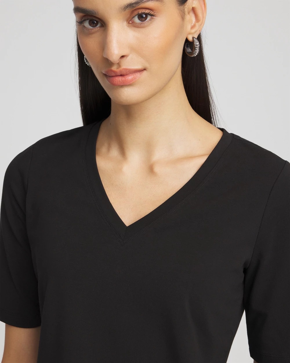 Chico's Women | Elbow-Sleeve Perfect Tee BLACK