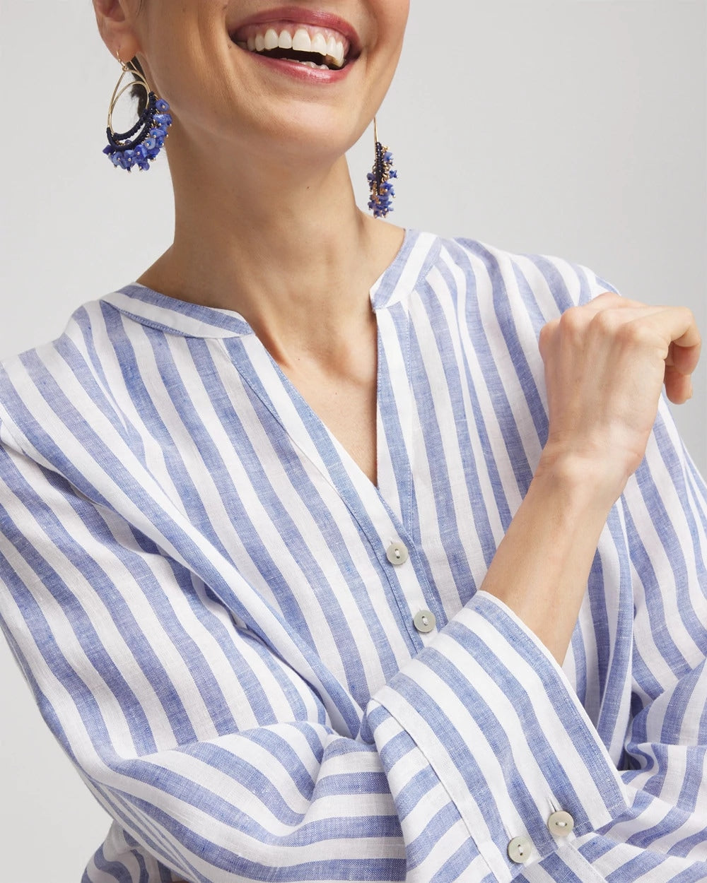Chico's Women | No Iron™ Linen Tunic INDIGO