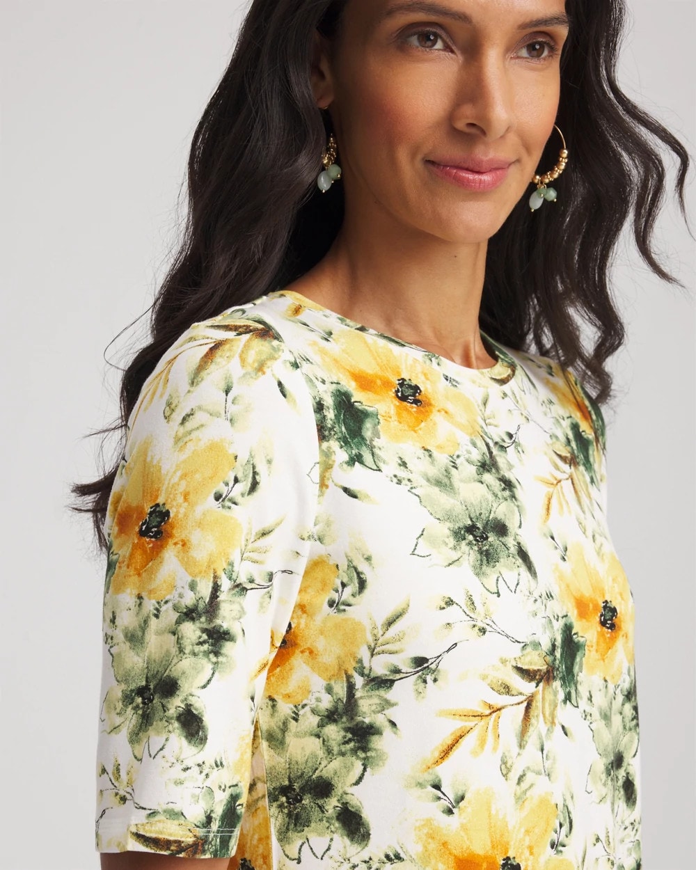 Chico's Women | Touch of Cool™ Elbow-Sleeve Perfect Tee ECRU
