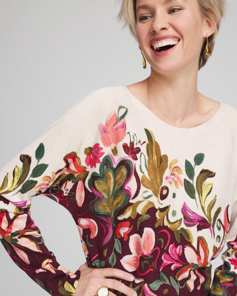 Chico's Women | Ella Dolman Pullover Sweater DEEP CHIANTI
