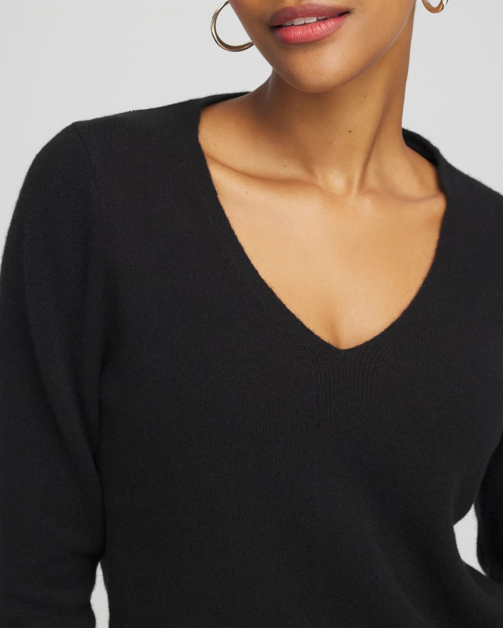 Chico's Women | Relaxed V-Neck Cashmere Sweater BLACK