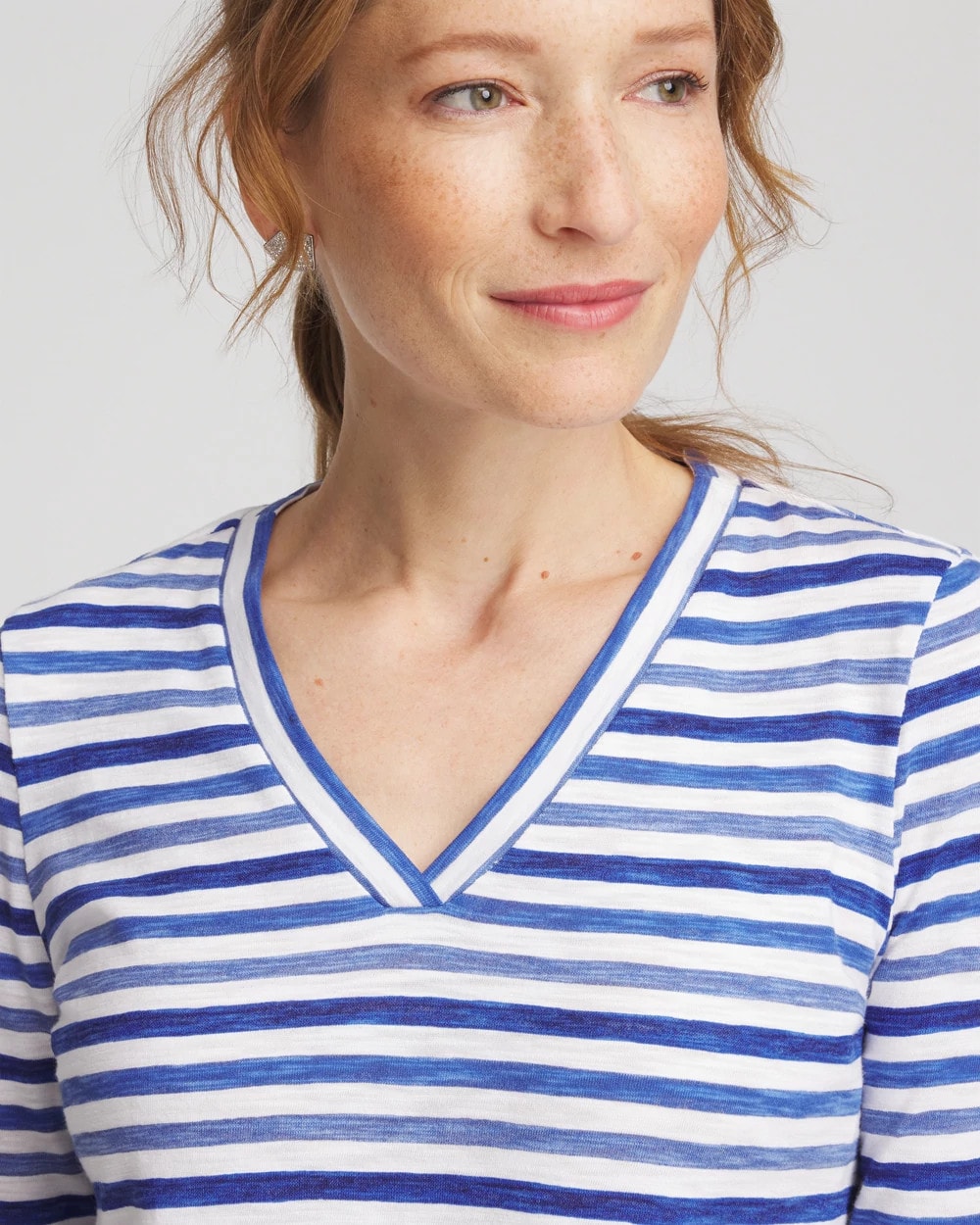 Chico's Women | Slub 3/4 Sleeve Tee BLUE PEARL