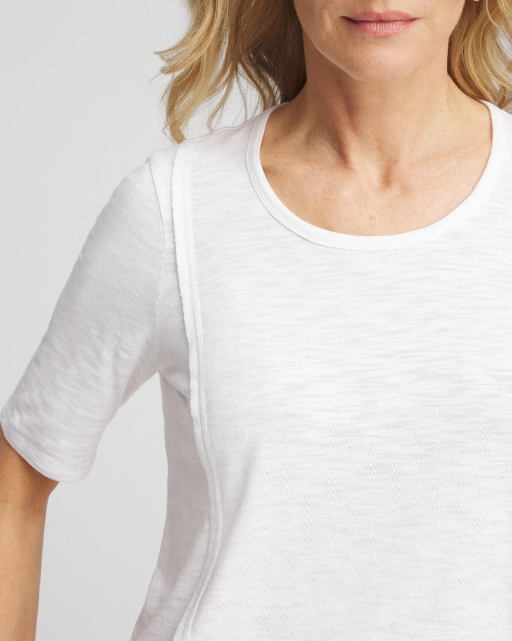 Chico's Women | Slub Paneled Elbow Tee ALABASTER