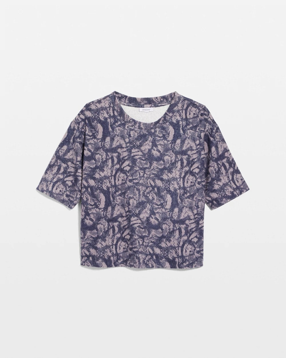 Chico's Women | Animal Cozy Crewneck Tee INDIGO SKY