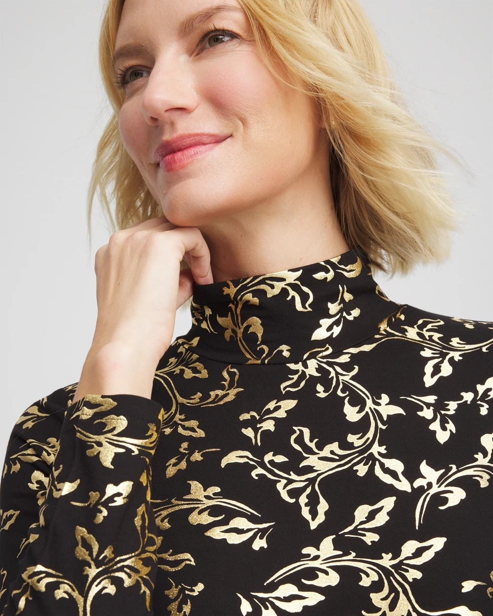 Chico's Women | Touch of Cool™ Mockneck Layering Tee BLACK