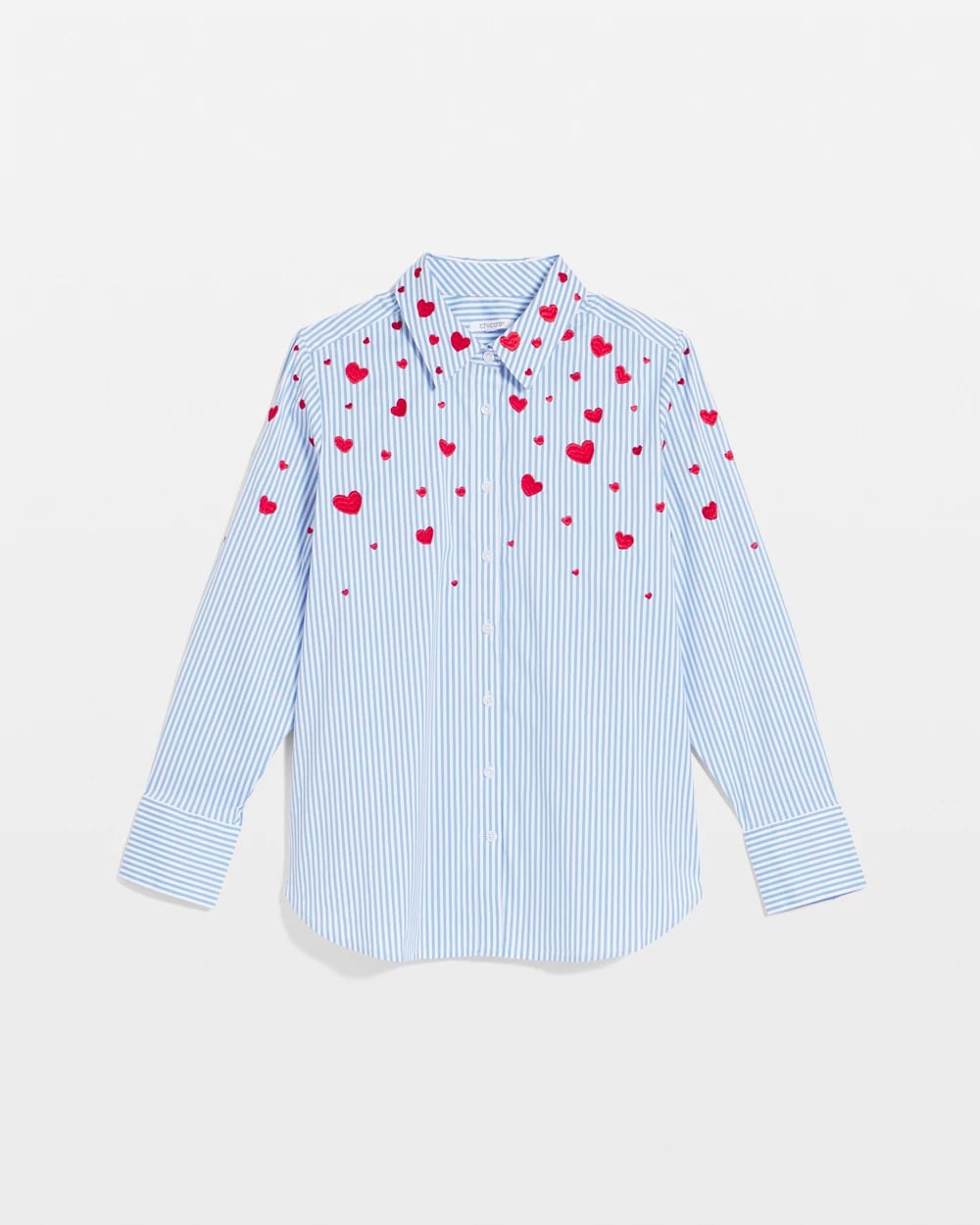 Chico's Women | V-Day Striped Poplin Shirt TIDAL BLUE