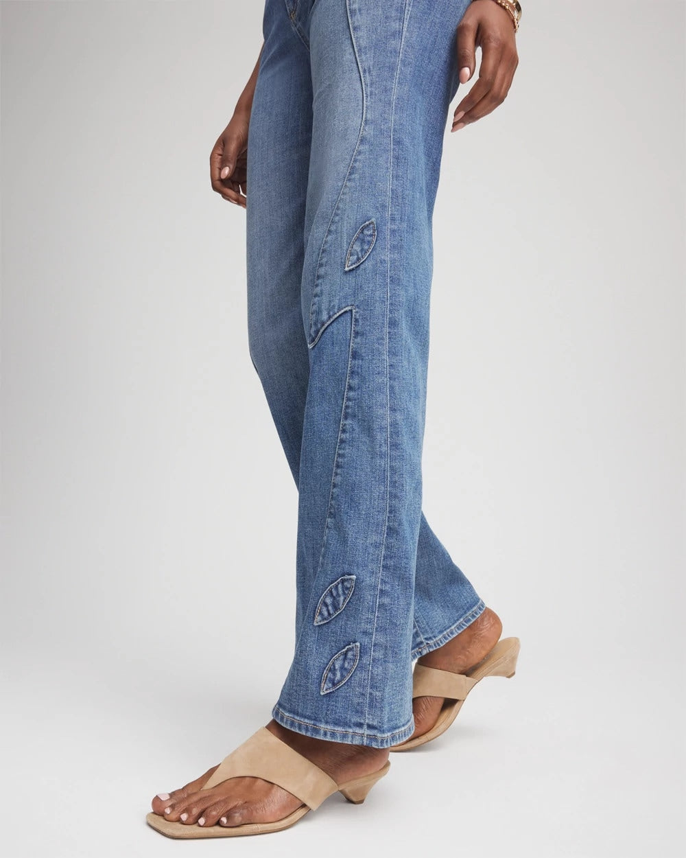 Chico's Women | Appliqué High-Rise Wide-Leg Jeans AVENIDA INDIGO