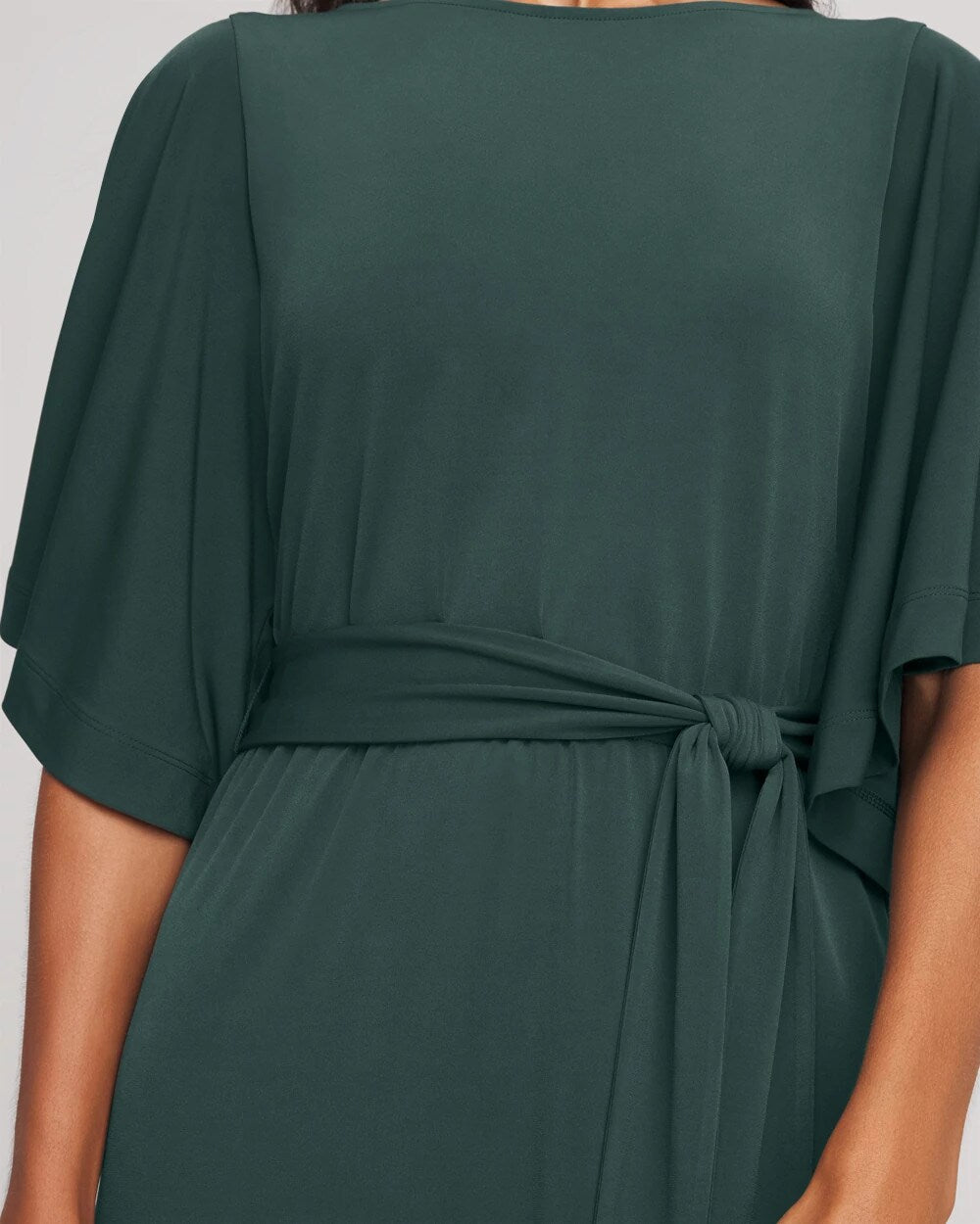 Chico's Women | Belted Flutter-Sleeve Maxi Dress DARKEST SPRUCE