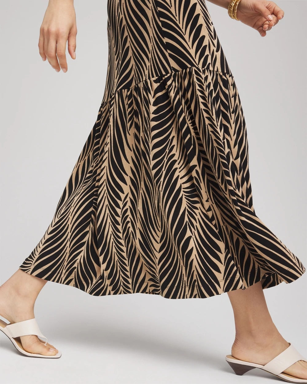 Chico's Women | Travelers™ Palm-Frond-Motif Dress CAFE AROMA