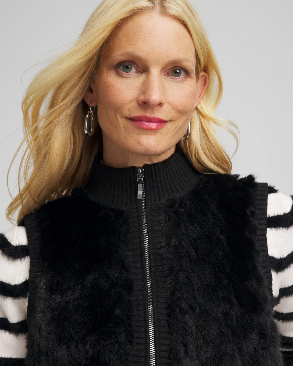 Chico's Women | Zenergy® Luxe Faux Fur Vest BLACK