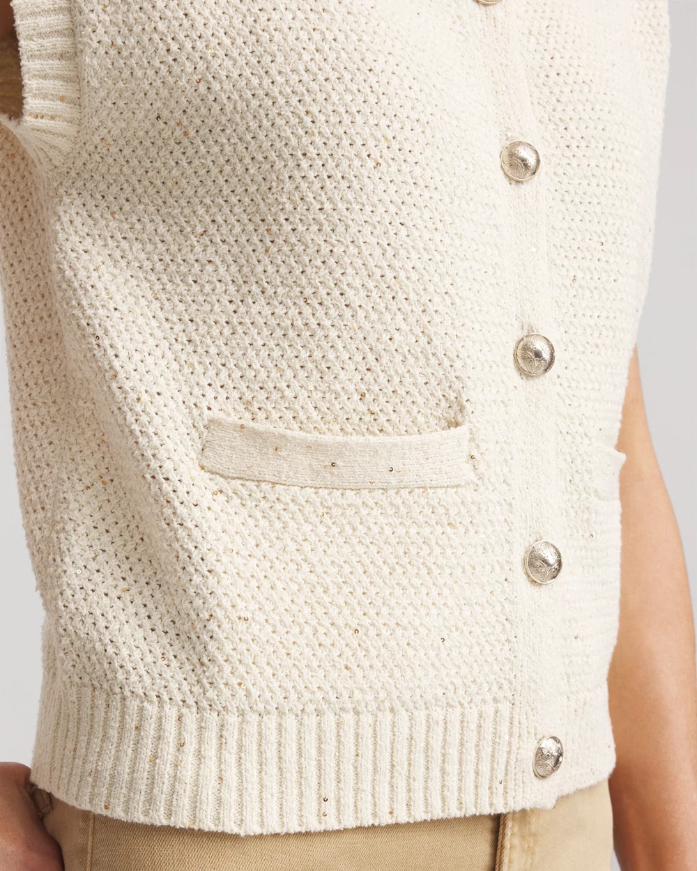 Chico's Women | Button-Up Sweater Vest GOLD