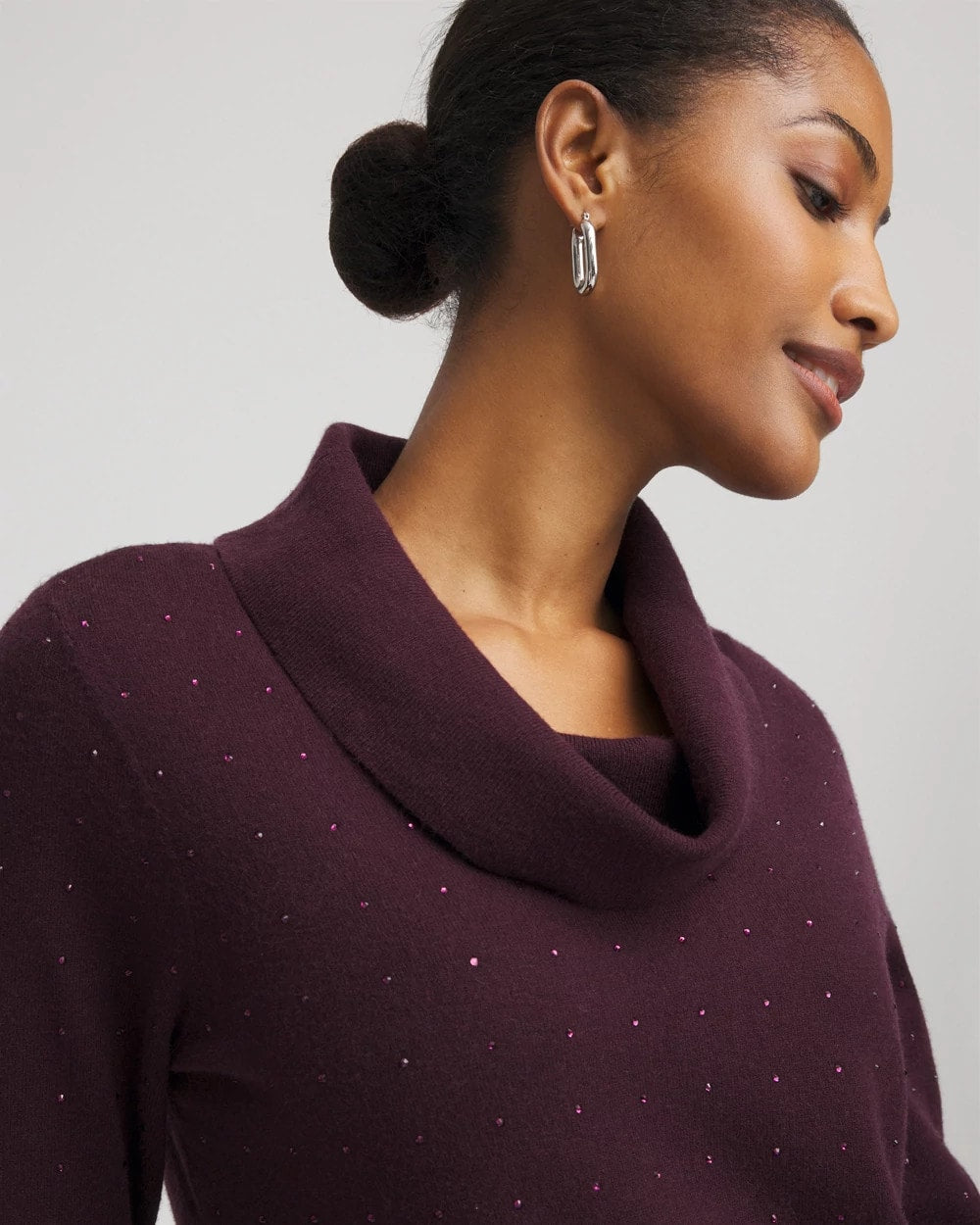 Chico's Women | Zenergy® Luxe Diamante Cowlneck Tunic NIGHT BLOOM
