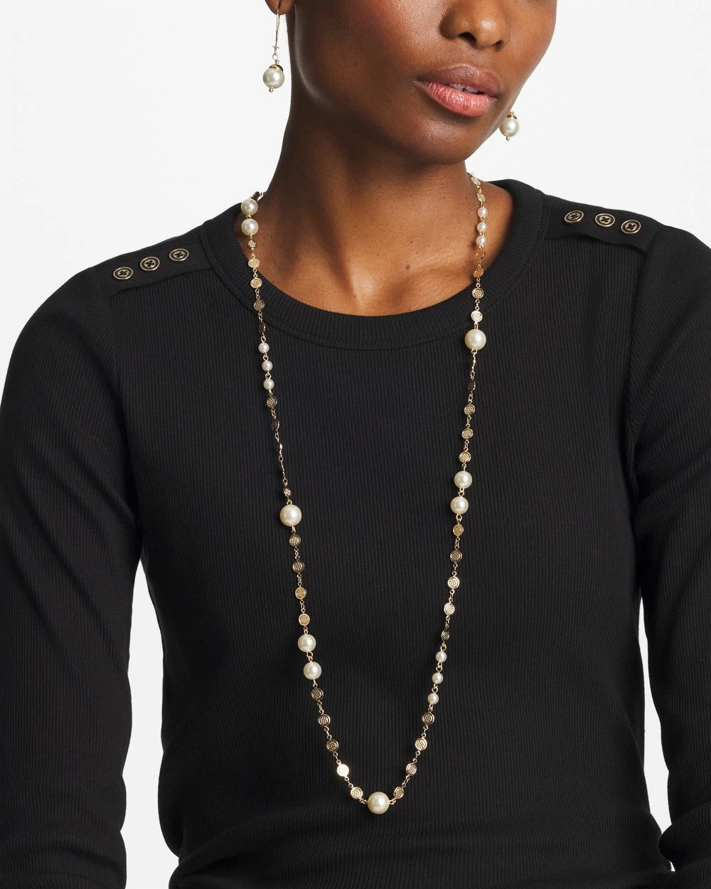 Chico's Women | Pearl and Link Necklace PEARL