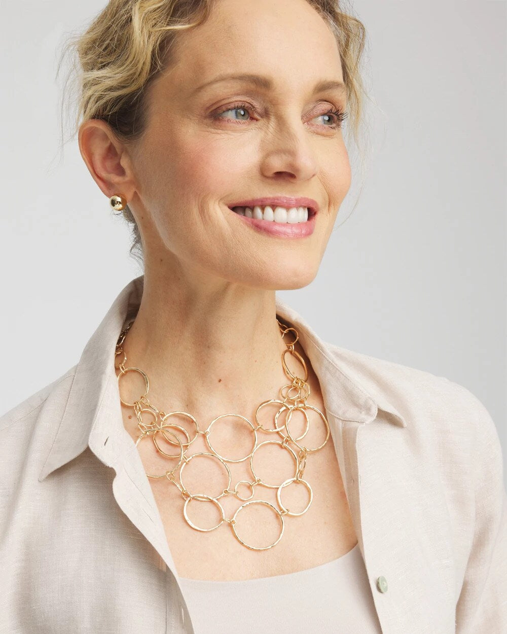 Chico's Women | Short Goldtone Multi-Strand Link Necklace GOLD