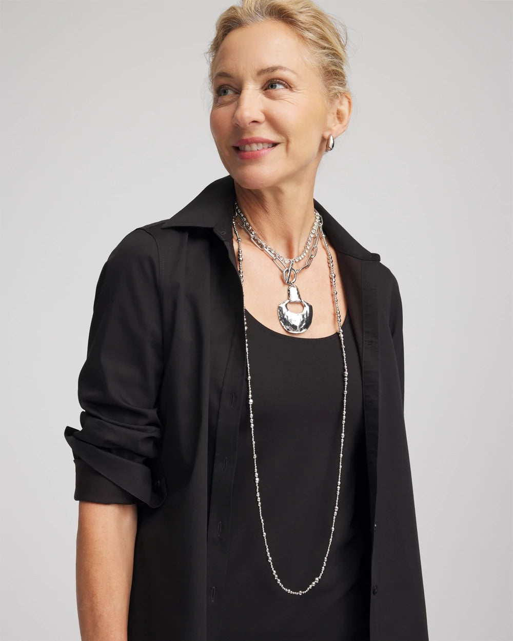 Chico's Women | Silvertone Toggle Pendant Necklace SILVER