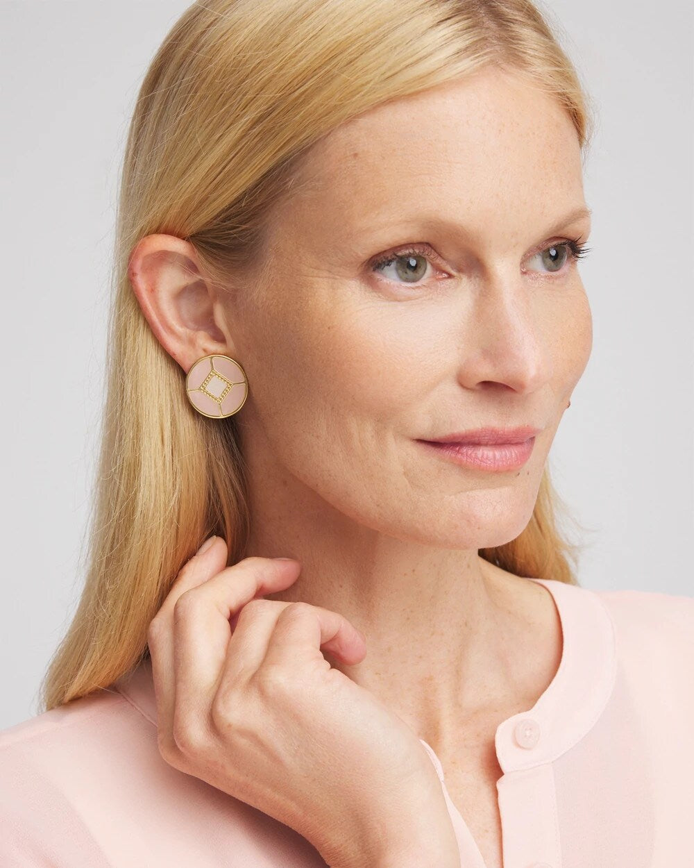 Chico's Women | No Droop® Enamel Clip-On Earrings PINK