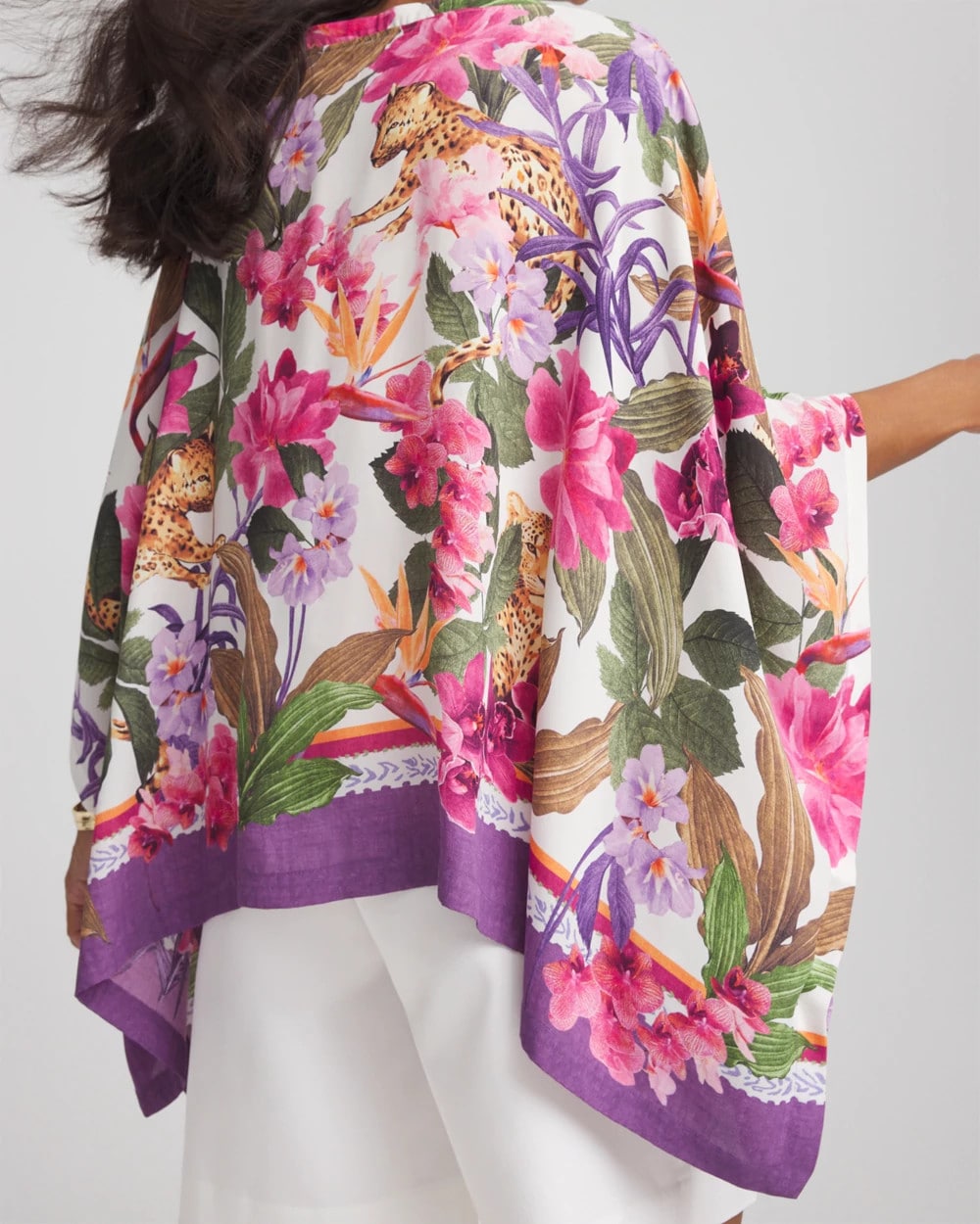 Chico's Women | Floral-Print Poncho ECRU