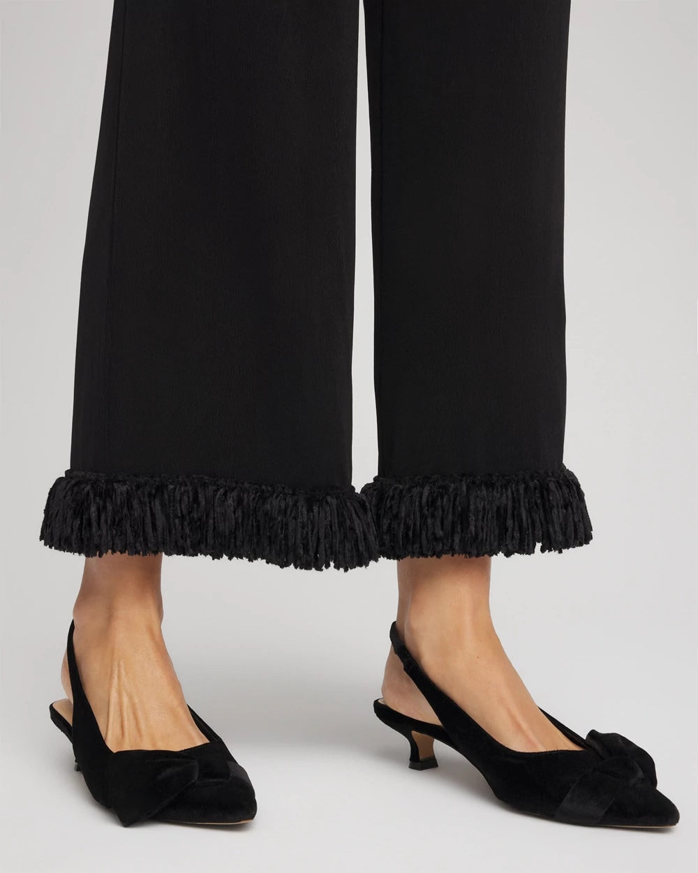 Chico's Women | Charm Velvet Bow Kitten Heels BLACK