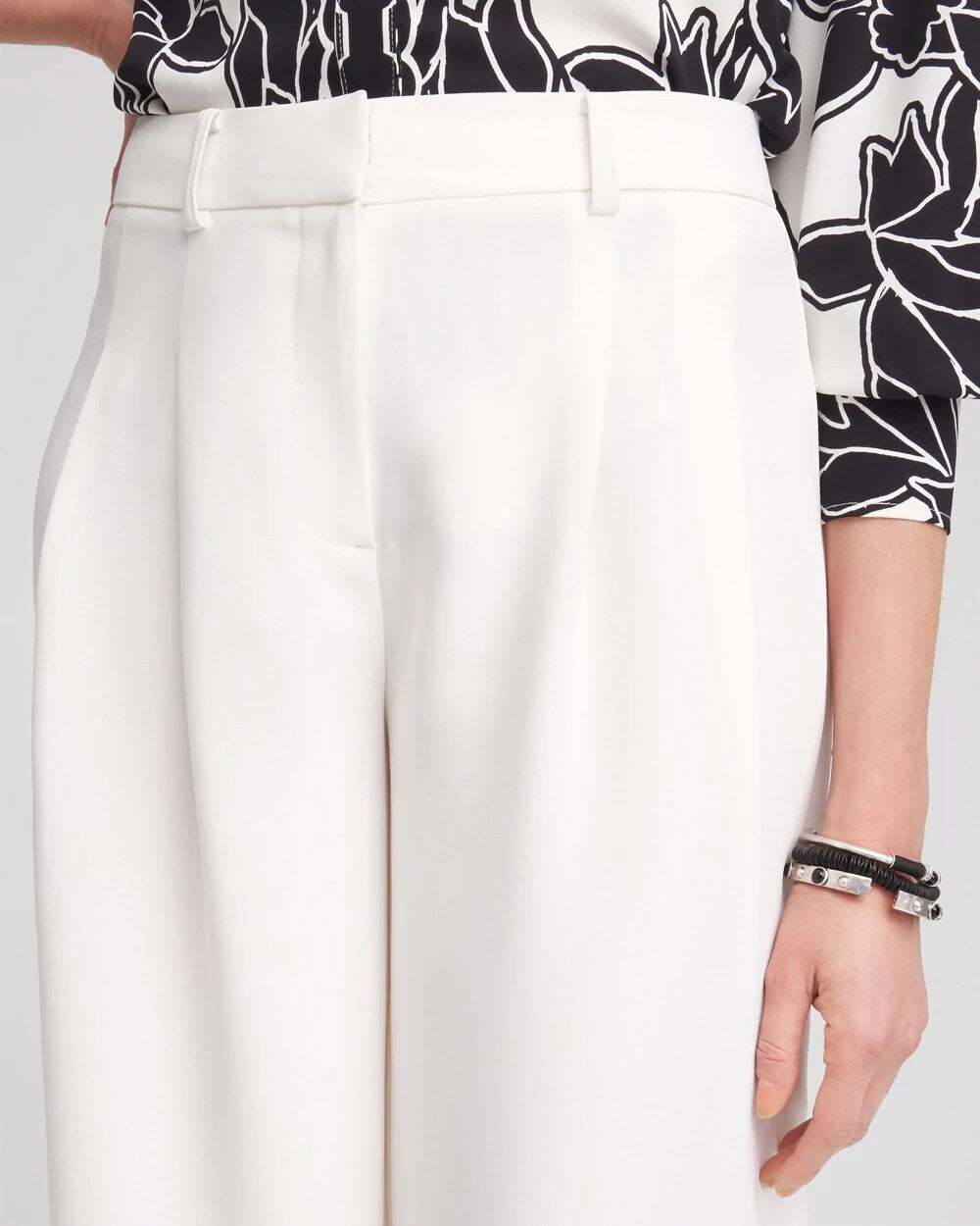 Chico's Women | Petite Crepe Pleated Relaxed Pants ECRU