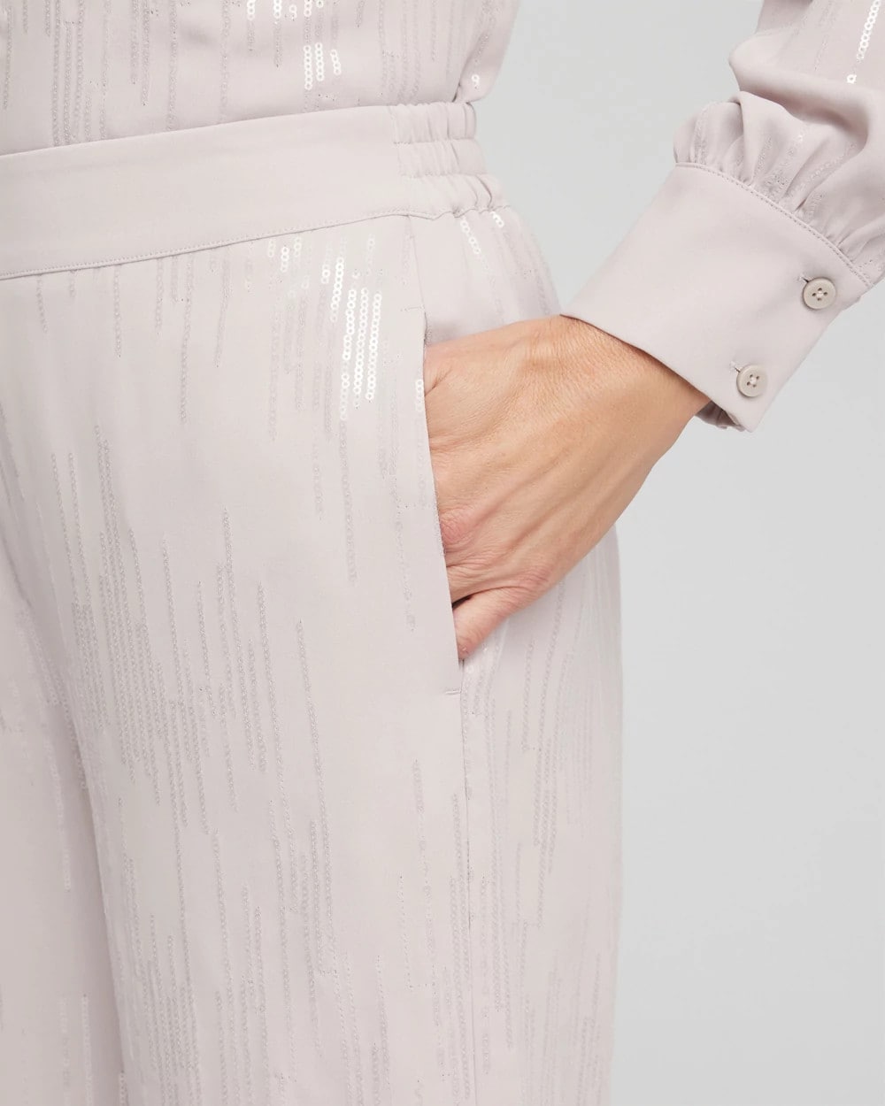 Chico's Women | Petite Sequin Wide Leg Pant HELIUM