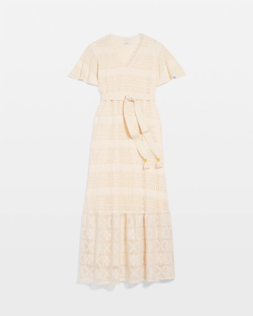 Chico's Women | Crochet-Lace Maxi Dress GLISTENING SAND