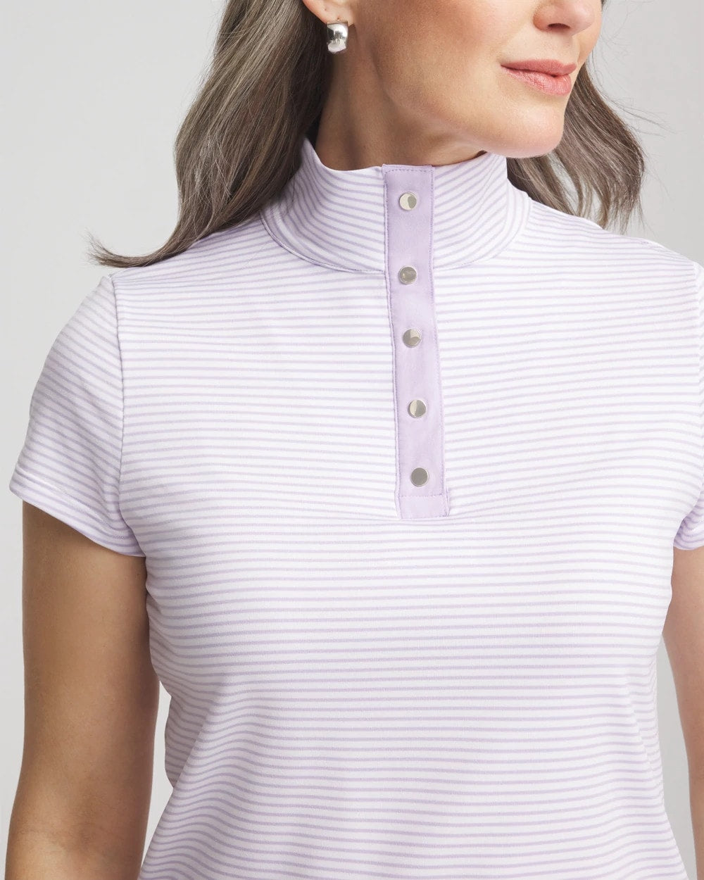Chico's Women | Zenergy® Striped UPF Short-Sleeve Top VIOLET AURA