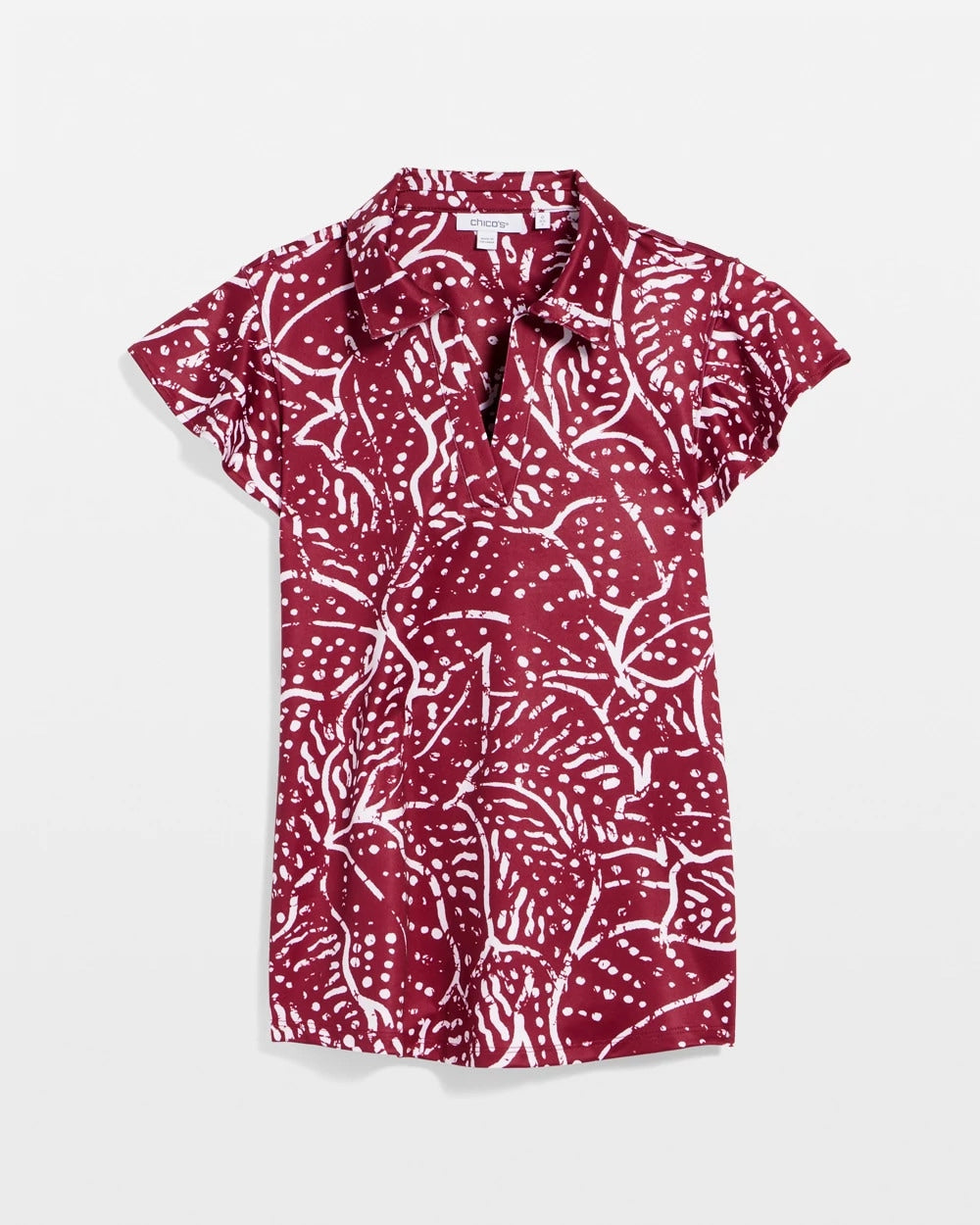 Chico's Women | Zenergy® UPF Printed Polo Top RUSSET RED