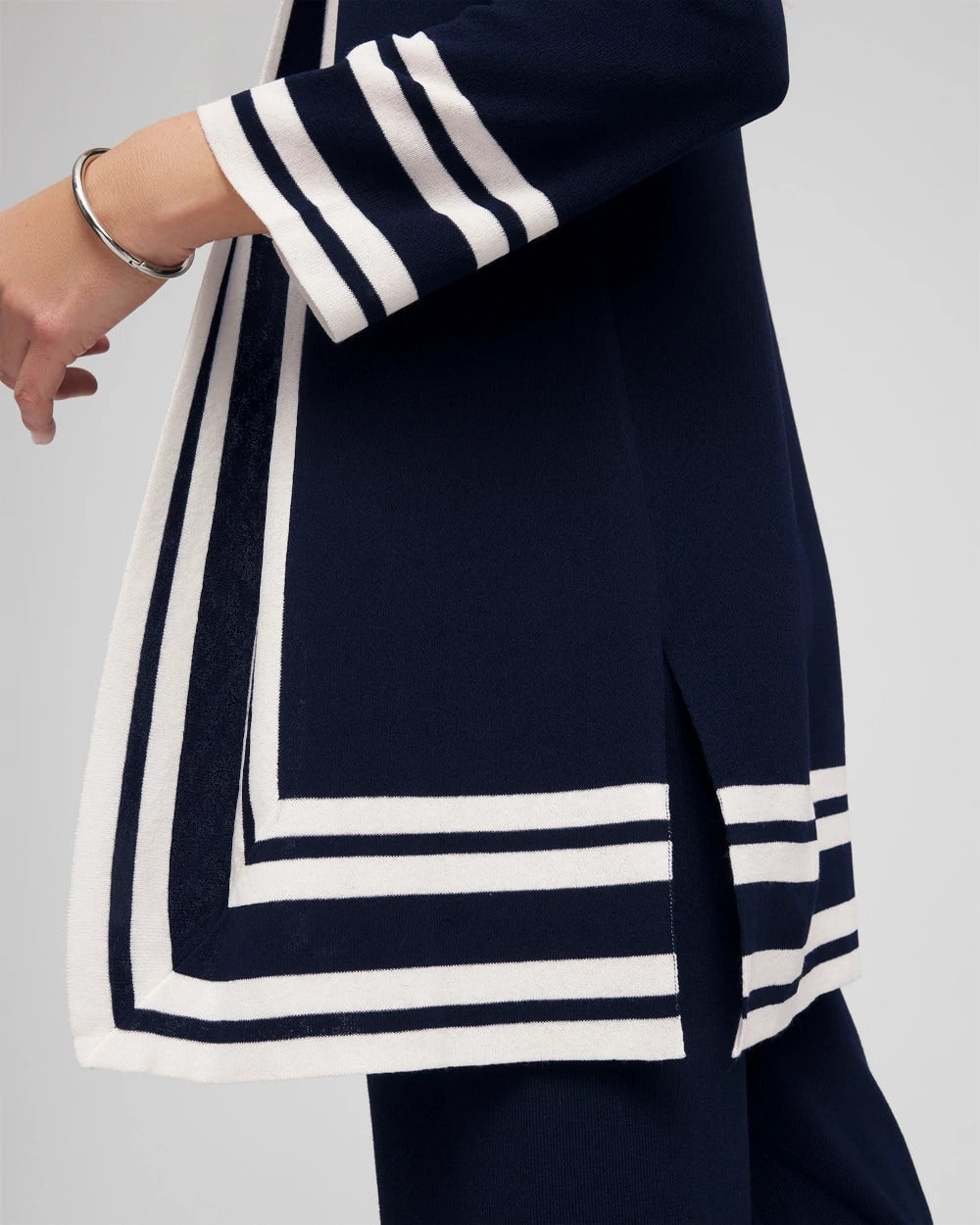 Chico's Women | Travelers™ Contrast Border Cardigan TRAVELERS INDIA INK