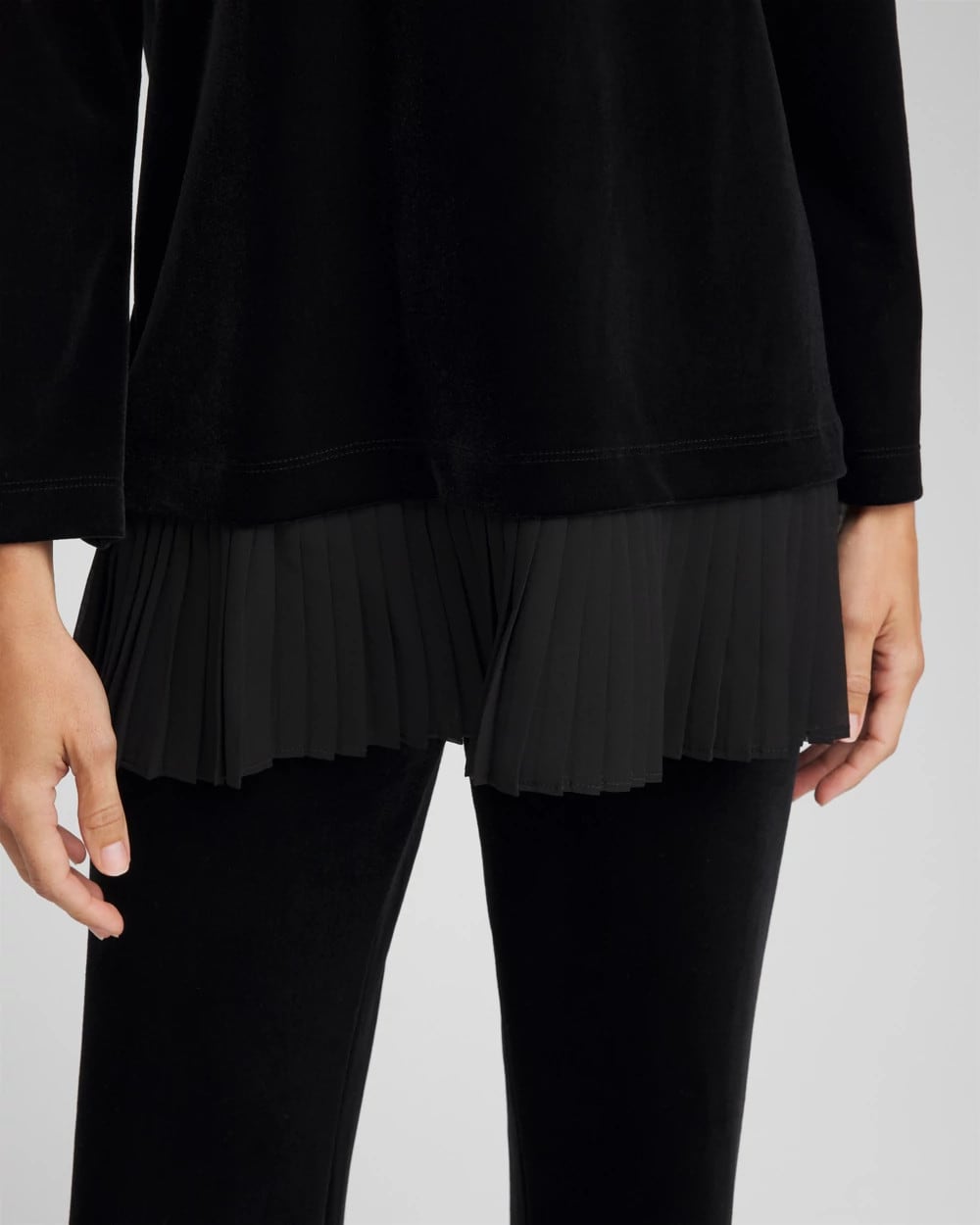 Chico's Women | Travelers™ Chiffon Hem Velvet Tunic TRAVELERS BLACK