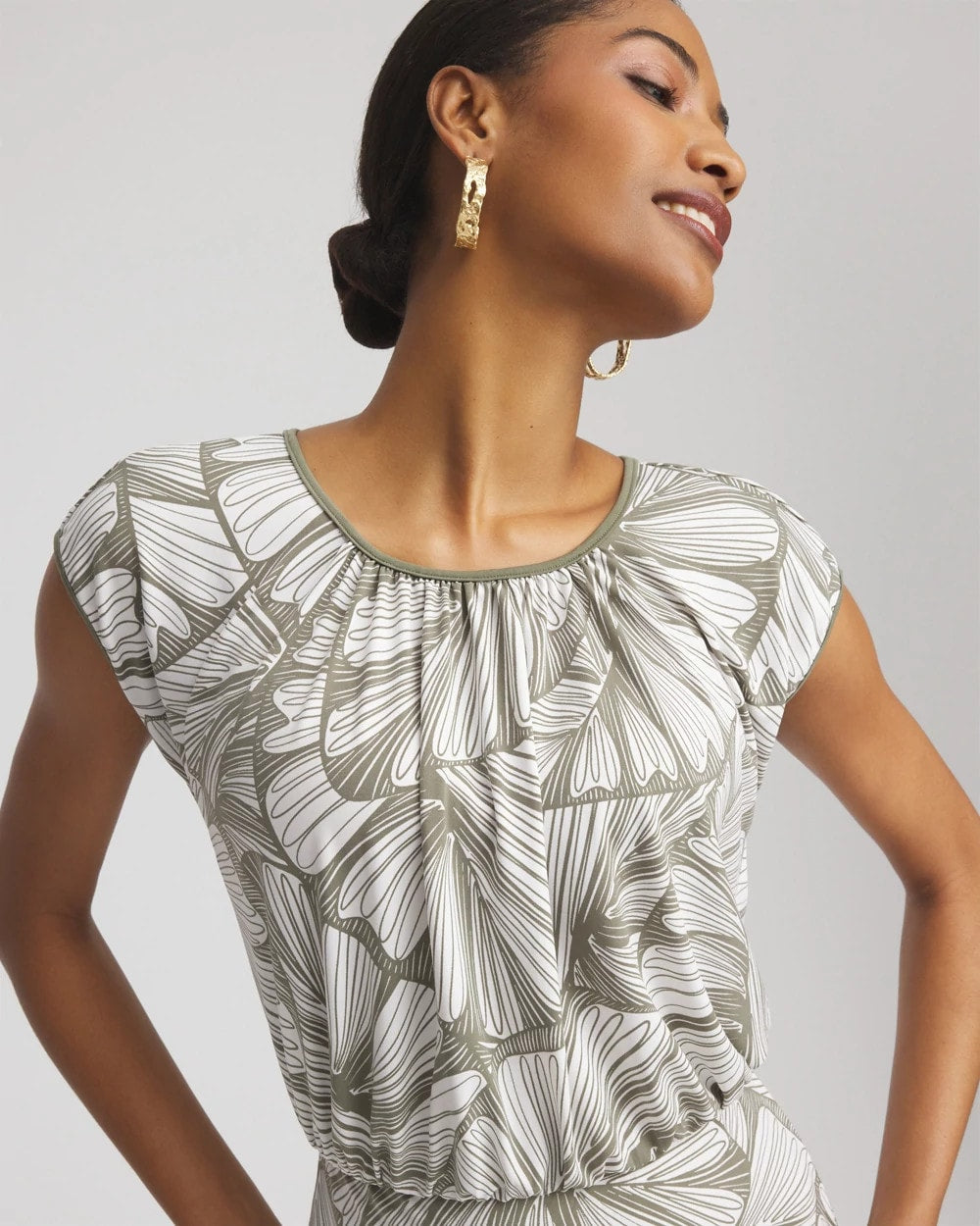 Chico's Women | Travelers™ Knit Jersey Day Dress DUSTY OLIVE