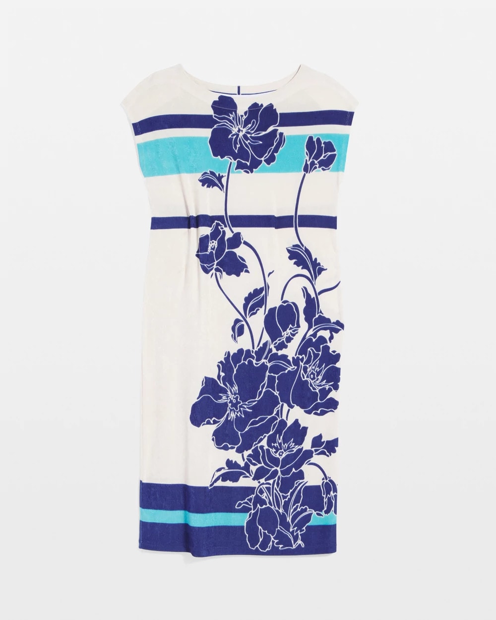 Chico's Women | Travelers™ Wildflower Cap-Sleeved Column Dress BLUE CASA