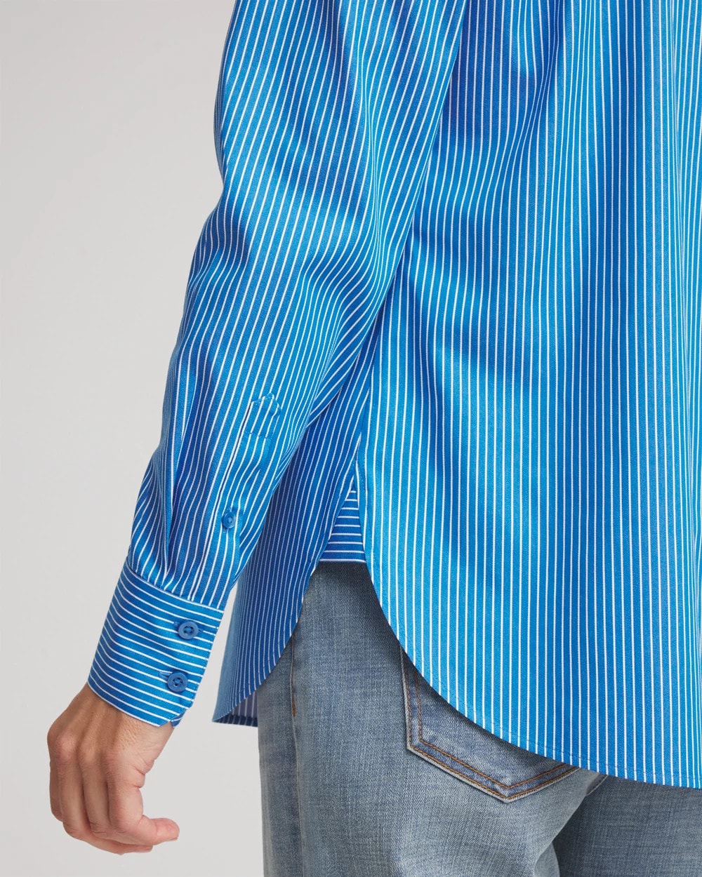 Chico's Women | No Iron™ Classic Striped Shirt EMPIRE BLUE