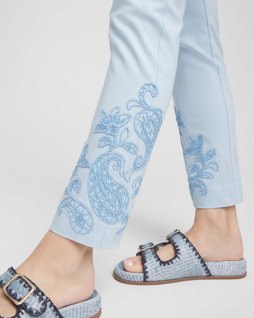 Chico's Women | Brigitte™ Embroidered Ankle Pants CRYSTAL SPRINGS