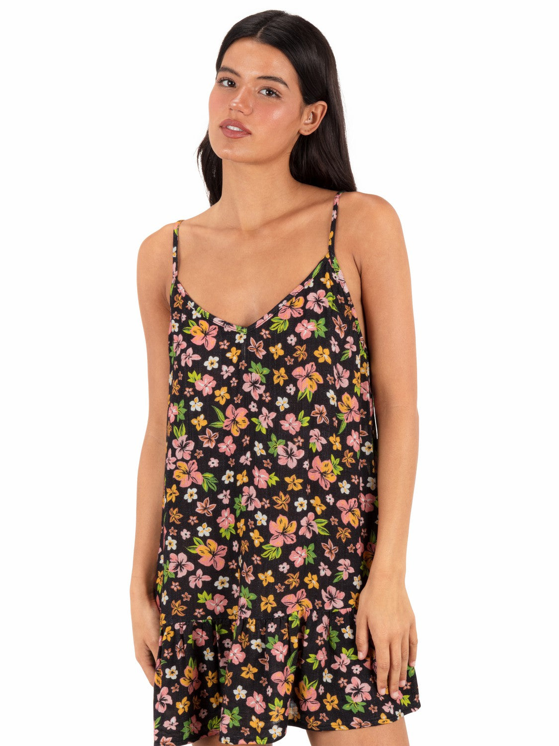 Hibiscus Dream V Neck Mini Dress