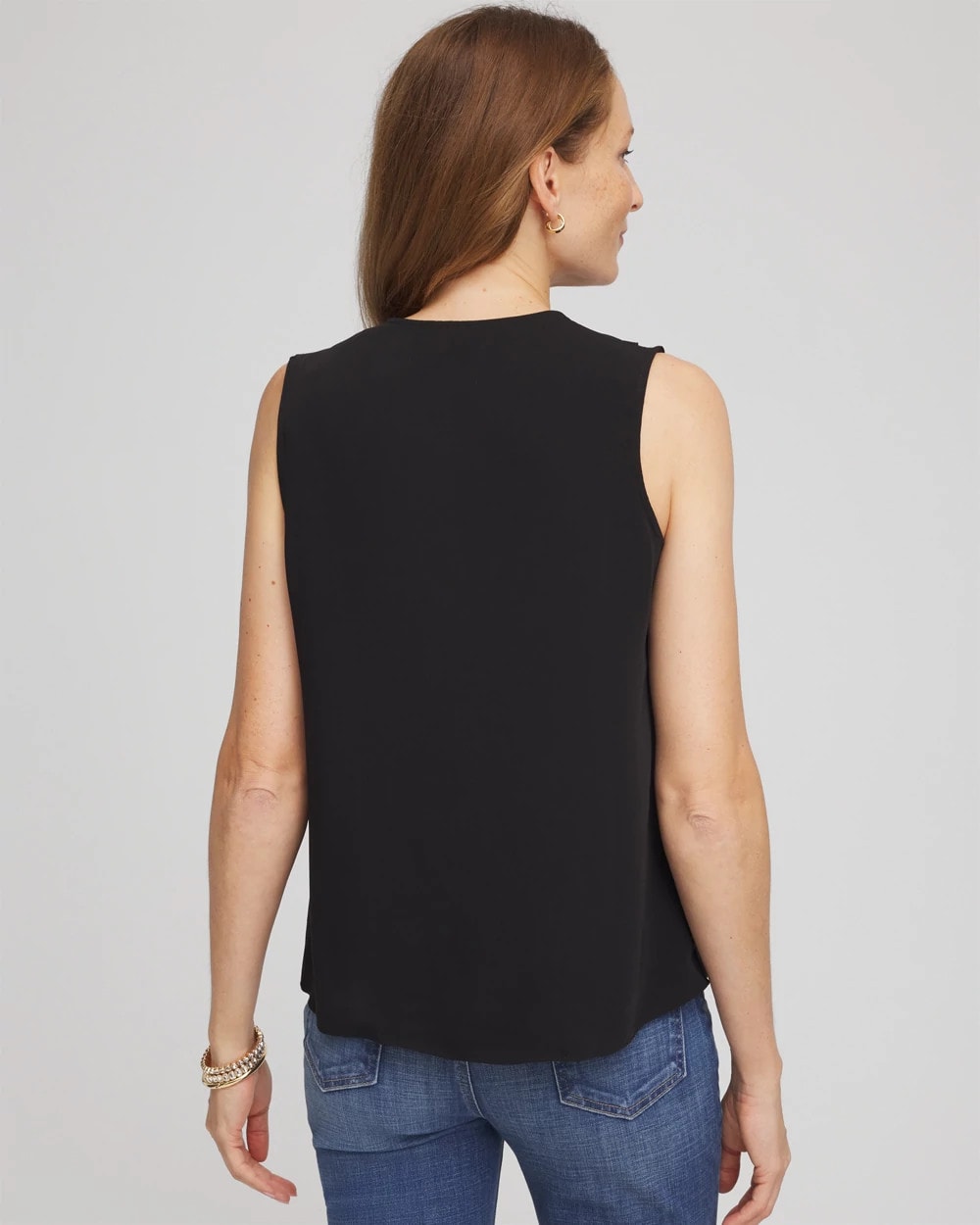 Chico's Women | Satin Ruffle Tank BLACK