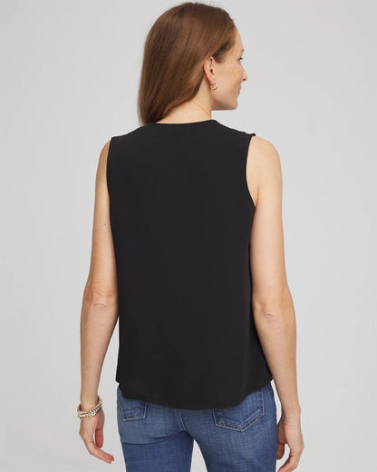 Chico's Women | Satin Ruffle Tank BLACK