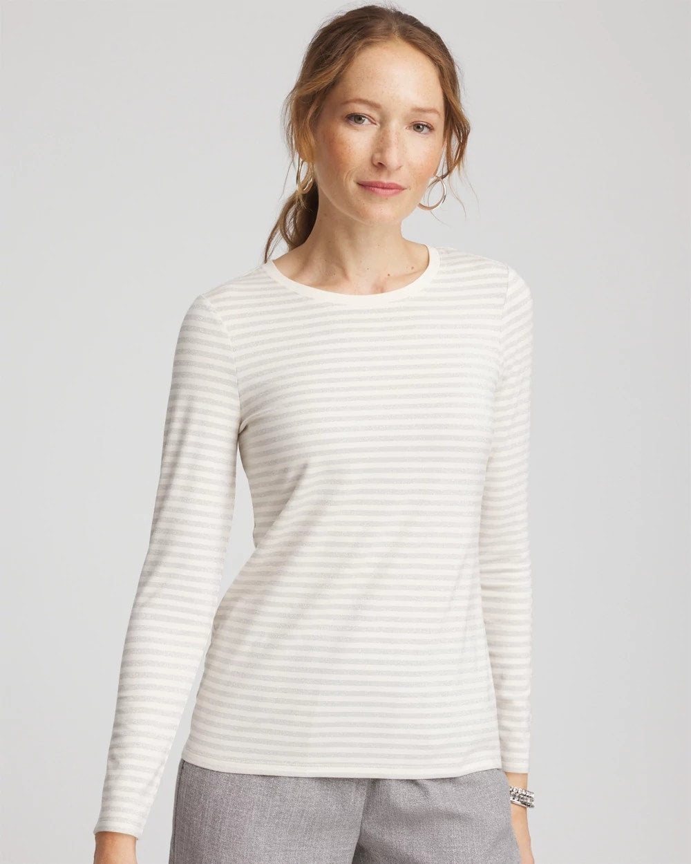 Chico's Women | Metallic Layering Tee ENGLISH CREAM