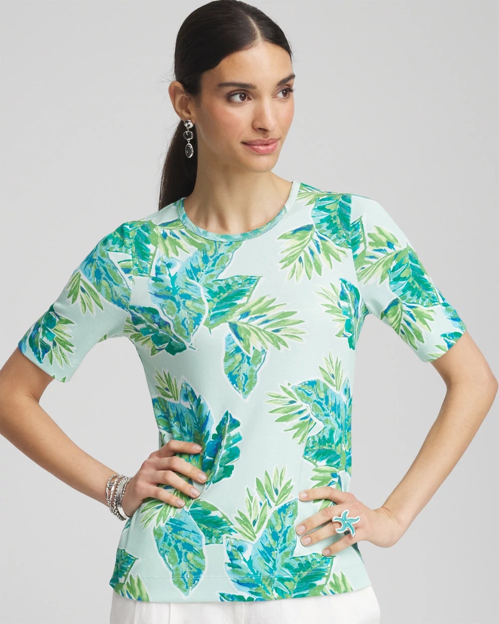 Chico's Women | Pima Short Sleeve Everyday Tee TEAL WATERS