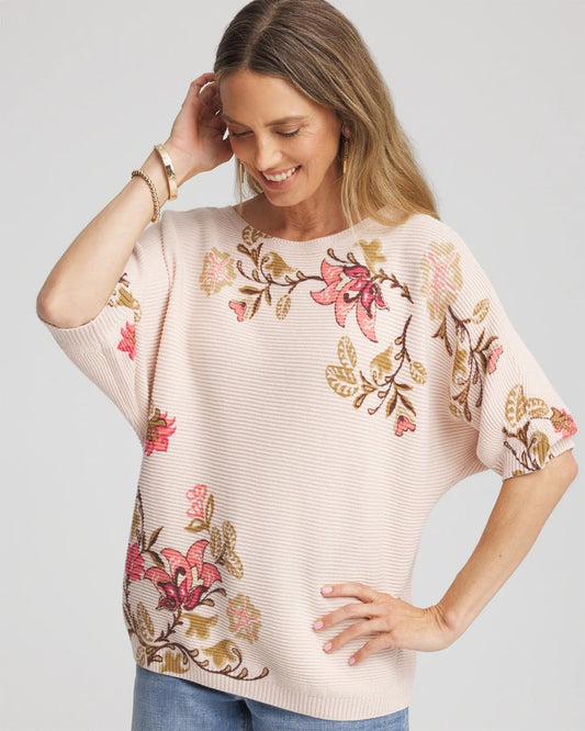 Chico's Women | Ribbed Combed Cotton Sweater MULTI