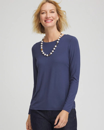 Chico's Women | Touch of Cool™ Layering Tee INDIGO SKY