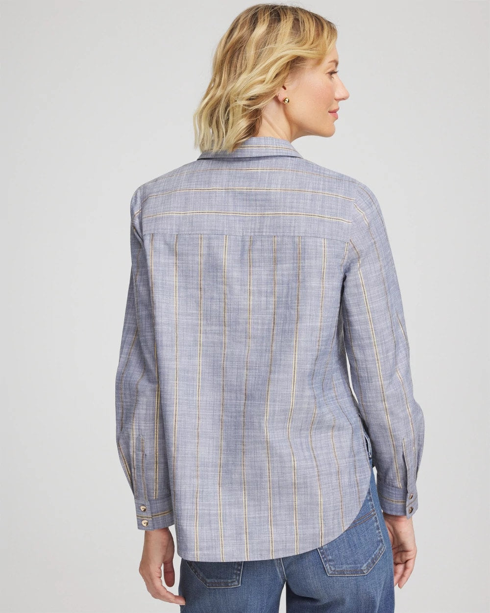 Chico's Women | Striped Soft Denim Popover INDIGO