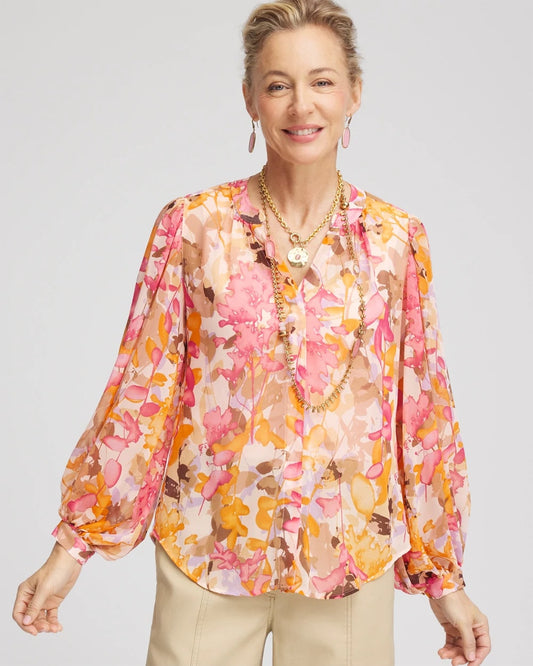 Chico's Women | Split-Neck Blouse SUNSET DUNES
