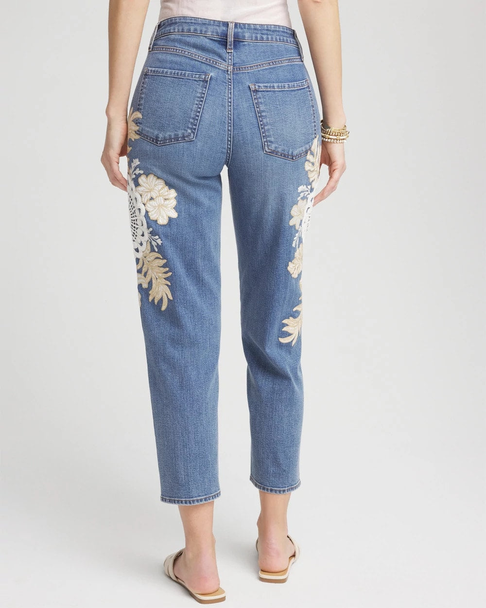 Chico's Women | Embellished Tapered Cropped Jean ALICANTE INDIGO