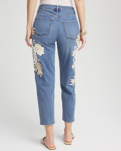 Chico's Women | Embellished Tapered Cropped Jean ALICANTE INDIGO