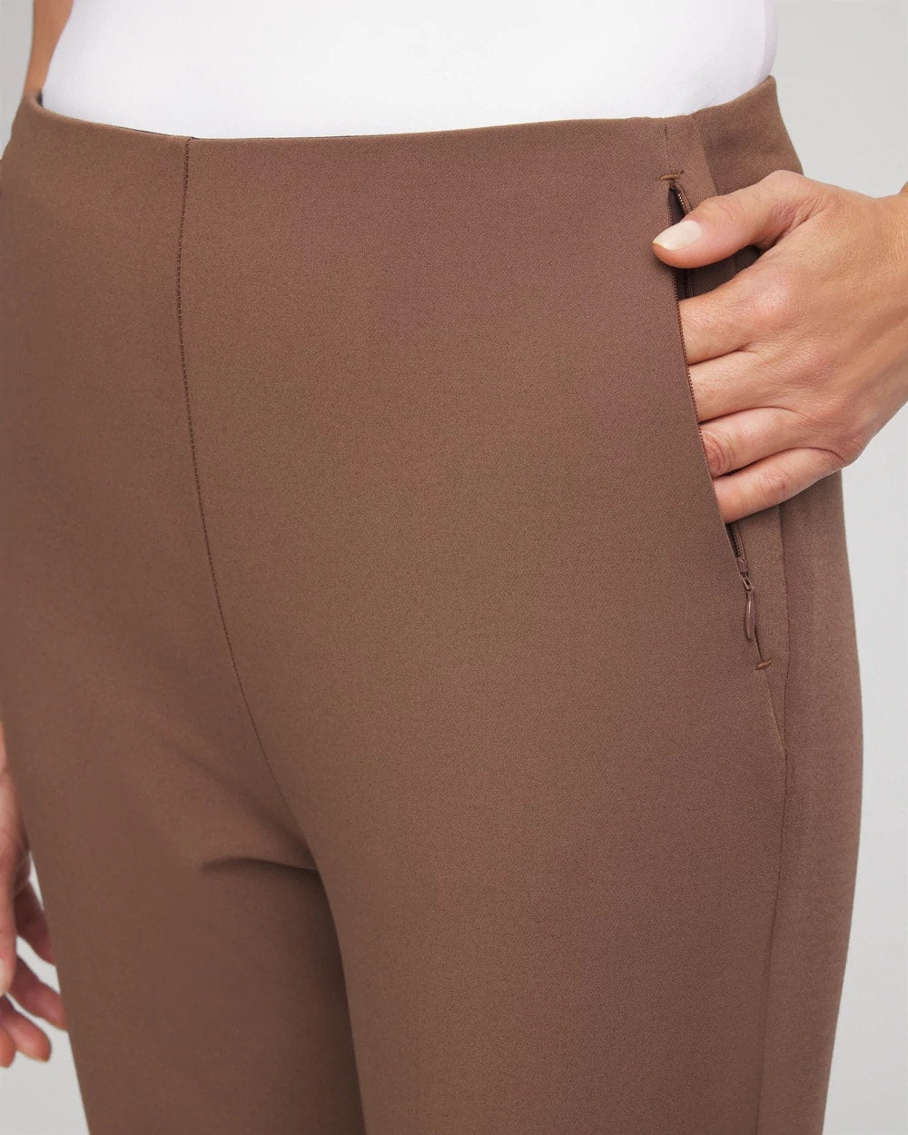 Chico's Women | Lightweight Juliet Straight Ankle Pants DRIED MUSHROOM