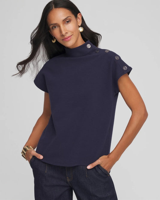 Chico's Women | Ottoman Cap Sleeve Tee PASSPORT BLUE