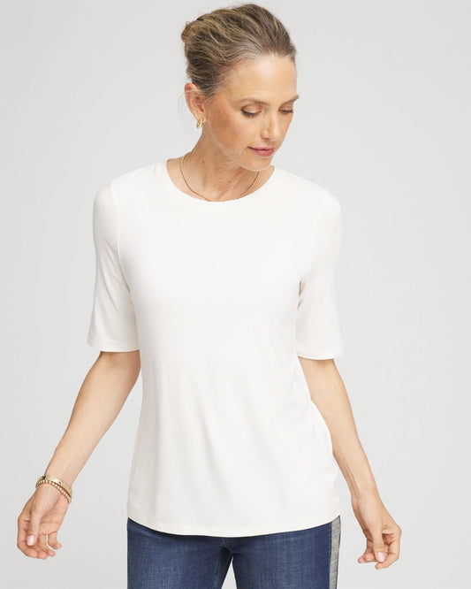 Chico's Women | Elbow Sleeve Tee ECRU